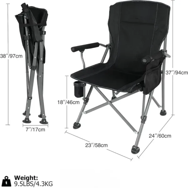trailkit-chair-dimensions كرسي رحلات قابل للطي مع حقيبة