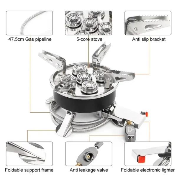 trailkit-p697-01 رأس موقد رحلات متعدد اللهب